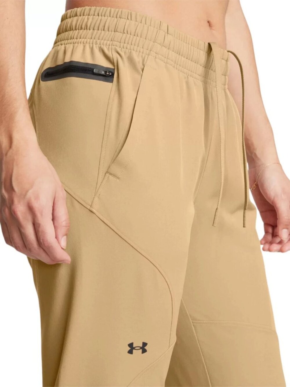 UNDER ARMOUR Unstoppable Beige with Black Accents Jogger Pants Womens Size Large - Picture 2 of 13
